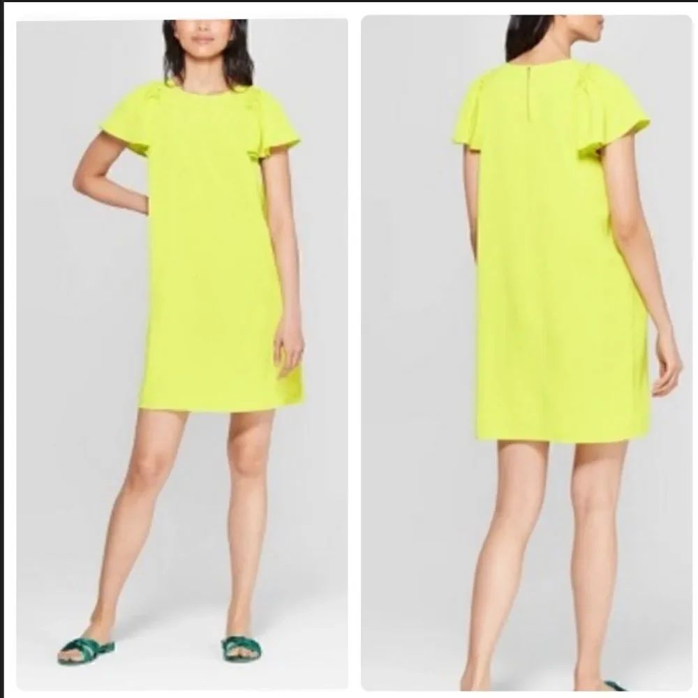 Who What Wear Ruffle Sleeve Shift Dress LARGE